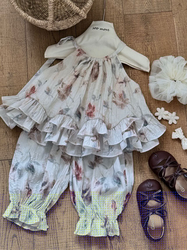 Luxury Layered Newborn Top/Dress - Apricot - Size 90